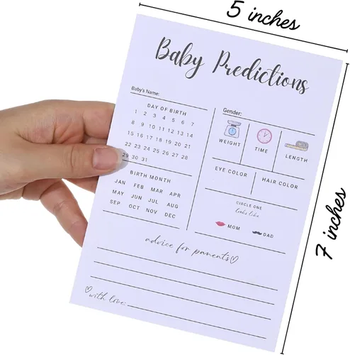 Miniatura 5 de Tarjetas de juego para baby shower, tarjetas de predicción y consejos de revelación de género para nuevos padres Actividad divertida de fiesta