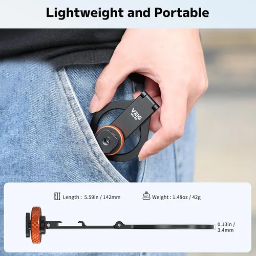 Miniatura 8 de VRIG MG-40 Soporte magnético para trípode para Magsafe, tres ejes giratorios con rosca de 1/4 y adaptador de zapata fría para cámara, compatible