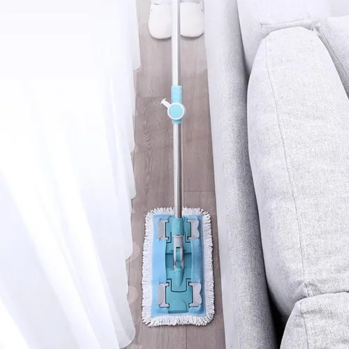 Miniatura 7 de Cubo de trapeador giratorio 360 Sistema de limpieza de piso giratorio con cabezal de fregona de piso plano y cabezal de trapeador redondo, mango