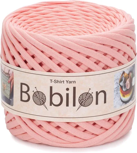 Miniatura 15 de Hilo de camiseta – 0.197-0.276 in – Cinta de punto para ganchillo, tejido, macramé, manualidades – 328.1 ft / 110 yardas – Hilo de algodón Apricot