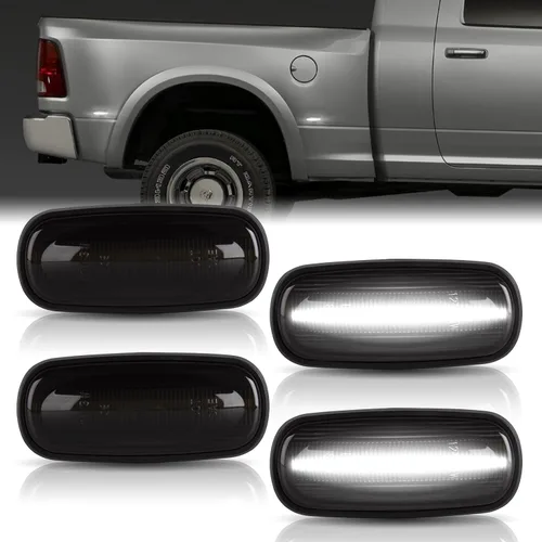 POPMOTORZ 4 Piezas Luz LED Marcadora Lateral de Guardabarros Lámpara Marcadora Lateral Trasera de Caja Compatible con Dodge RAM 2500 3500 SLT ST