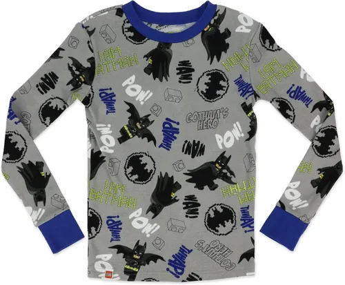 Miniatura 4 de LEGO Batman Movie - Conjunto de pijama para niño, 4 piezas, 100% algodón, tallas 4 a 10