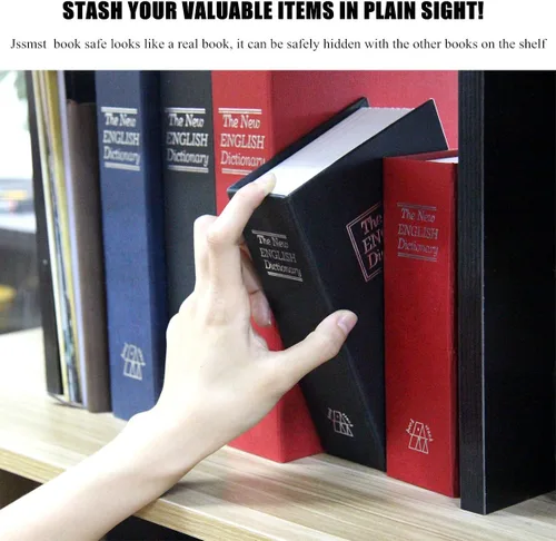 Miniatura 5 de Jssmst Caja fuerte para libros con cerradura de llave, caja de seguridad de desviación de diccionario, libro oculto secreto con caja fuerte