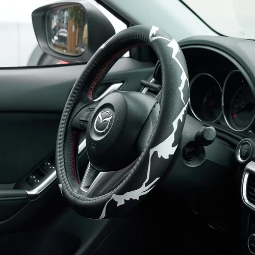 Miniatura 4 de Montañas, Aventura, Exteriores, Campista, Senderismo, Funda de Cuero para Volante de Coche de Montaña - 15 pulgadas Universal de Microfibra - Suave