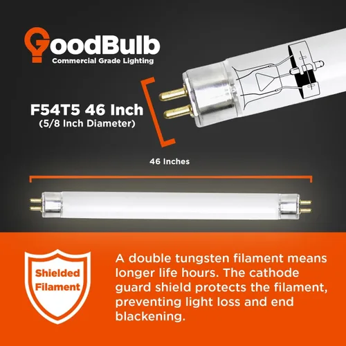Miniatura 3 de GoodBulb F54T5/830/ECO 54W 46 pulgadas T5 Bombilla fluorescente T5, base bi-pin media blanca cálida de 3000 K, 4950 lúmenes 85 CRI 36000 horas