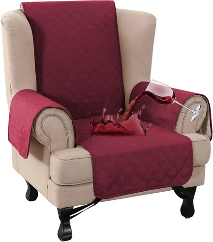 Turquoize Funda 100% Impermeable para Sillón de Ala Fundas para Sillón de Ala con Brazos Protector de Silla Sofá Protector Triple Antideslizante