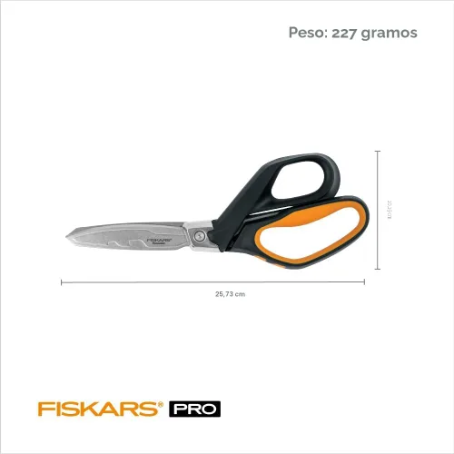 Miniatura 2 de Tijeras de Taller Fiskars Pro PowerArc, Tijeras de Acero Inoxidable Resistentes, Herramienta de Grado Industrial para Edificación y Construcción, 10