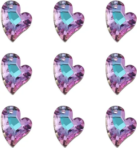 Cuentas de cristal facetado de diamantes de imitación, Vidrio Plata Diamante de imitación, cristal Colorido#Corazón irregular
