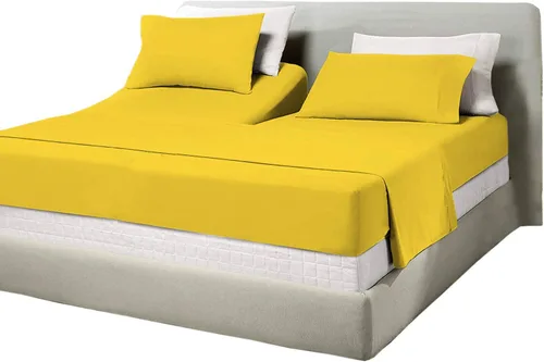 Miniatura 34 de Juego de sábanas de algodón de 600 hilos tamaño Queen dividido para base de cama ajustable, juego de sábanas de 4 piezas con bolsillo profundo