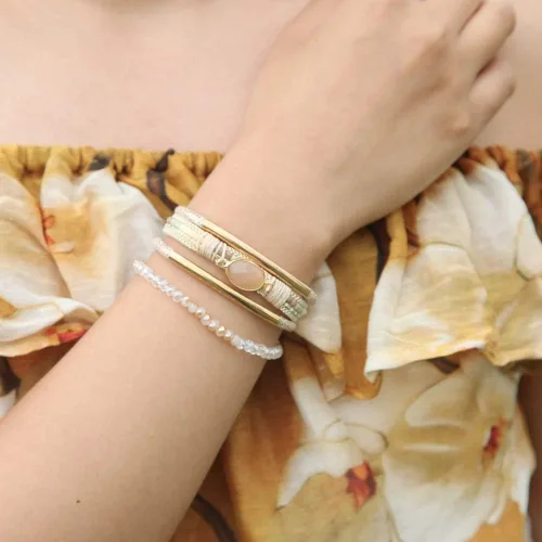 Miniatura 2 de FANCY SHINY- Pulseras de cuero de la envoltura de cuentas de cristal de la pulsera Boho Cuff piedra, dije, pulseras con cierre magnético de joyería