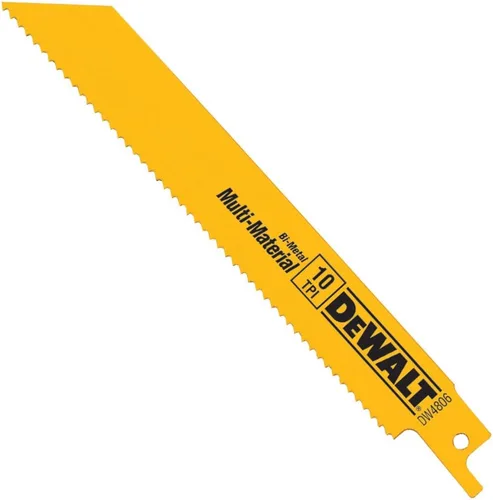 Miniatura 6 de DEWALT Hojas de sierra recíproca, parte trasera recta, 12 pulgadas, 14 TPI, paquete de 5 (DW4838)