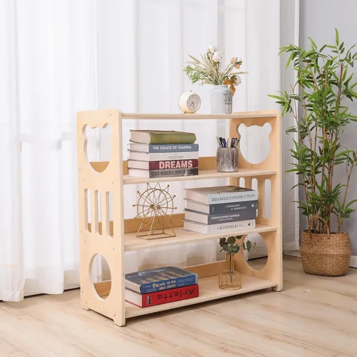 Miniatura 9 de Estante de almacenamiento de juguetes para niños, estantería Montessori, utilizada como armario de almacenamiento para libros y juguetes en salas