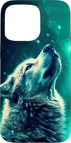 Miniatura 28 de Howling Wolf in Night Green Northern Lights Wolves Dog Lover Case for iPhone 16
