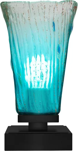Miniatura 13 de Toltec Lighting Luna Accent - Lámpara de mesa, acabado grafito, cristal cuadrado de burbujas ahumadas de 3.5 pulgadas
