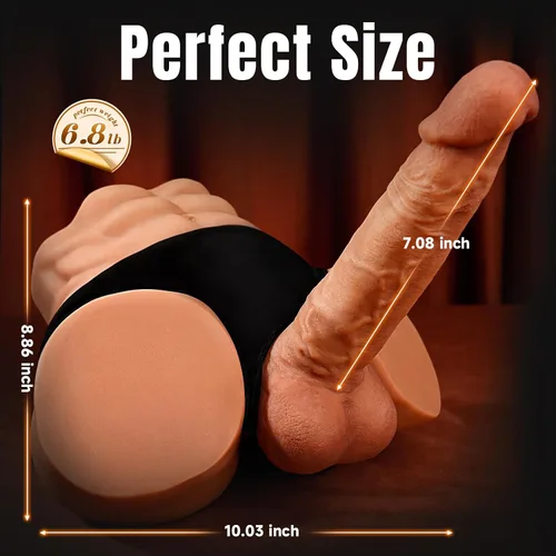 Miniatura 4 de Isskis Muñeca sexual masculina de 6.8 libras con consolador, juguete sexual de torso adulto con consoladores enormes de 7.08 pulgadas