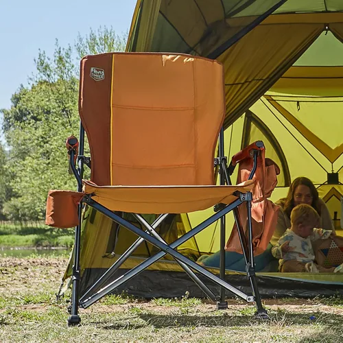 Miniatura 8 de TIMBER RIDGE Silla de campamento plegable de gran tamaño, respaldo alto, resistente para adultos, soporta hasta 500 libras con soporte para tazas