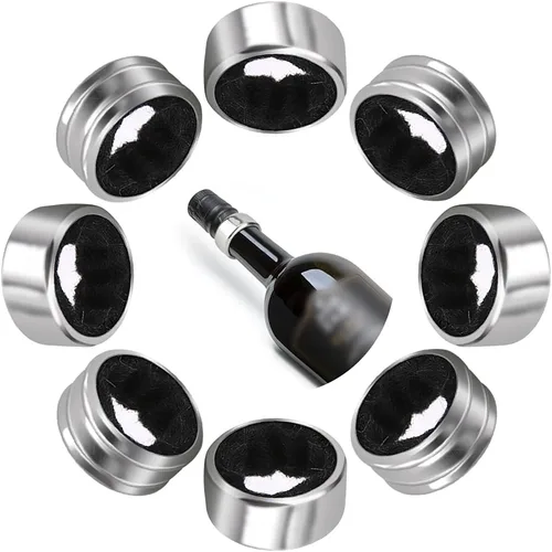 Miniatura 8 de Collares de goteo de vino, paquete de 4 anillos de goteo de acero inoxidable para botella de vino, atrapador de anillo de gota de vino o tapón
