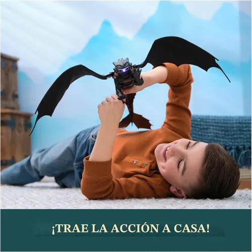 Miniatura 6 de DreamWorks Dragons, Figura de acción How to Train Your Dragon, Ultimate Plasma Blast Toothless, alas de 25 pulgadas con luces y sonidos, juguetes
