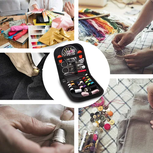 Miniatura 4 de OKOM - Kit de costura para adultos, 68 piezas de hilo para coser, suministros de costura, kit de costura para el hogar, viajero, pequeño mini