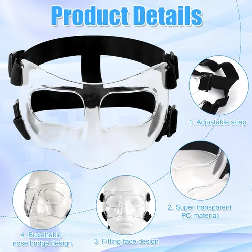 Miniatura 4 de Nose Guard for Broken Nose, Adjustable Face Shield Mask with Pads Sports Face Mask Protector for Adults and Teens Basketball Soccer Sports
