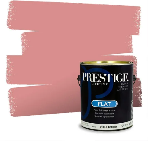 Miniatura 555 de Prestige Paints Pintura exterior e imprimación en uno, 1 galón, plano, coincidencia comparable de Valspar* Amber Rose*