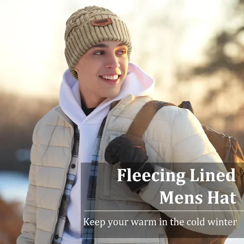 Miniatura 72 de Loritta Gorro de invierno cálido de punto grueso y holgado para hombre