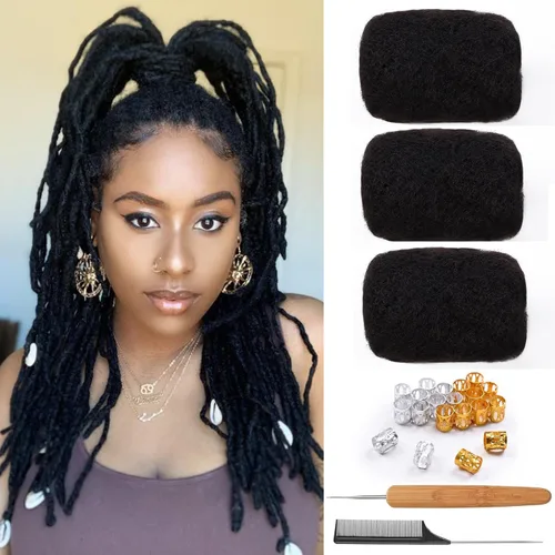 Miniatura 41 de Extensiones Loc de 10 pulgadas de grosor de cabello humano de 10 pulgadas, 10 hebras, extensiones de rastas de cabello humano para mujeres