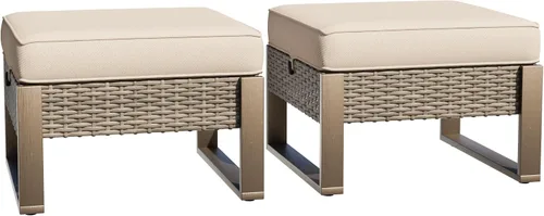Miniatura 12 de Sofá de Mimbre Metálico para Patio de 75", Sofá Sillón de Ratán para Exteriores de 3 Asientos para Todo Tipo de Clima con Cojines Premium