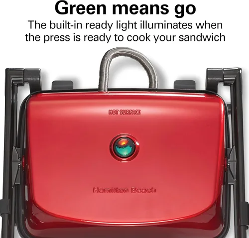 Miniatura 7 de Hamilton Beach Panini Press Sandwichera y Parrilla Eléctrica para Interiores con Tapa con Seguro, se Abre Completamente para Adaptarse a Cualquier