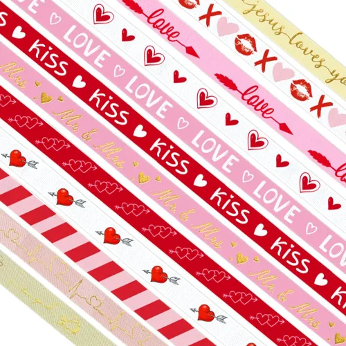 ALIBBON Cinta roja para decoración del día de San Valentín, 12 yardas de 3/8 pulgadas, cinta de satén decorativa de grogrén para boda, regalo del