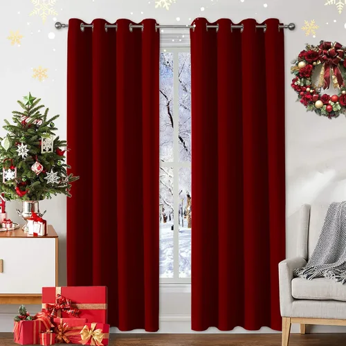 Miniatura 19 de CUCRAF Cortinas opacas de 45 pulgadas de largo, juego de 2 paneles para dormitorio, bolsillo para cortinero, cortinas de oscurecimiento
