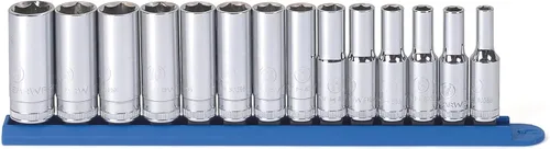 Miniatura 7 de GearWrench Juego de 10 piezas con guía de 1/2", 6 puntos, cubos profundos métricos - 80704