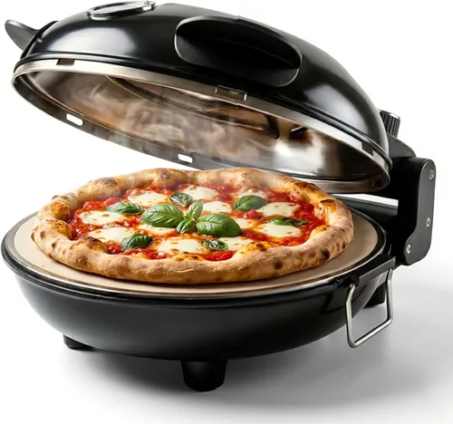 Horno de Pizza Eléctrico de Encimera Cook With Color – Pizzero para Pizzas Crujientes de Encimera, Calienta hasta 800˚F, Piedra Cerámica de 12