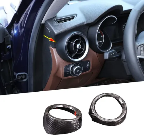 Miniatura 8 de Cubierta de salida de aire acondicionado lateral de fibra de carbono 100% real para Alfa Romeo Stelvio Giulia 2017-2020 (Giulia)