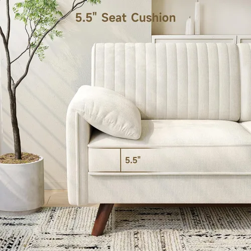 Miniatura 8 de ONBRILL Sofá Loveseat de 64.5", Sofá Loveseat de Chenilla para Sala de Estar, Asiento Profundo de 23.2" Love Seat con Brazos Acolchados, Cómodos