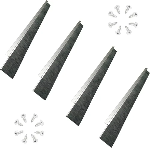 Miniatura 13 de 7 juegos x 39.37 pulgadas de cepillo de puerta de pelo neto de 2.5 pulgadas de ancho, sello de barrido de cepillo de puerta enrollable para garaje