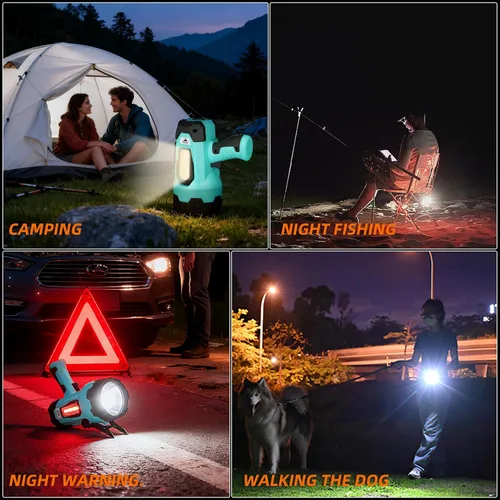 Miniatura 4 de Linterna recargable LED súper brillante IPX4 impermeable Luz de búsqueda de 4 modos con luz COB y trípode plegable 4400 Ah Proyector de mano