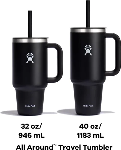 Miniatura 9 de Hydro Flask Vaso de viaje con asa, tapa y pajita, acero inoxidable aislado en trillium de 40 onzas