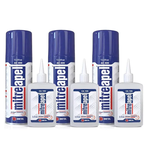 Miniatura 9 de MITREAPEL Super CA Glue (3.5 onzas) con activador adhesivo en aerosol (13.5 onzas líquidas), súper pegamento de cianoacrilato para plástico, vidrio