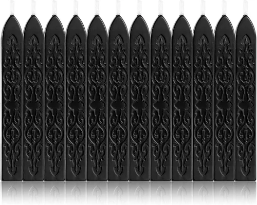 Miniatura 23 de Yoption 12 varillas de cera de sellado con mechas, tótem de oro antiguo manuscrito de fuego para sello de cera (oro antiguo)