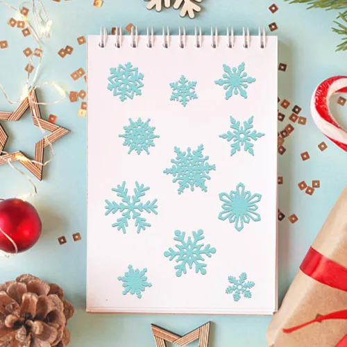 Miniatura 4 de Hying Troqueles de corte de copo de nieve de Navidad para hacer tarjetas, troqueles de nieve de vacaciones de invierno, plantillas de troqueles