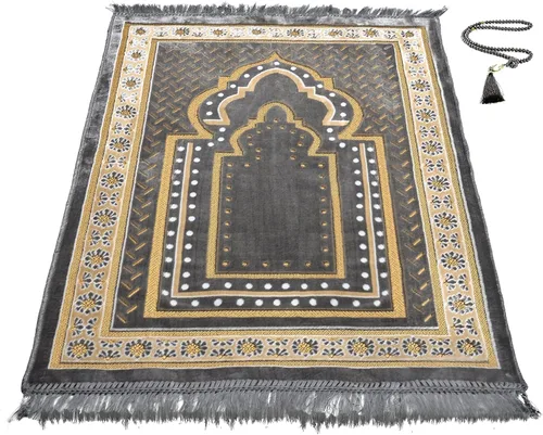 Miniatura 10 de Alfombra de oración para hombres, mujeres o niños musulmanes, tapete de oración portátil y juegos de cuentas de oración para regalos islámicos