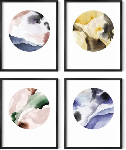 Miniatura 100 de HAUS AND HUES Arte abstracto para pared en blanco y negro, juego de 4 pósteres minimalistas en blanco y negro para paredes, pósteres estéticos Juego