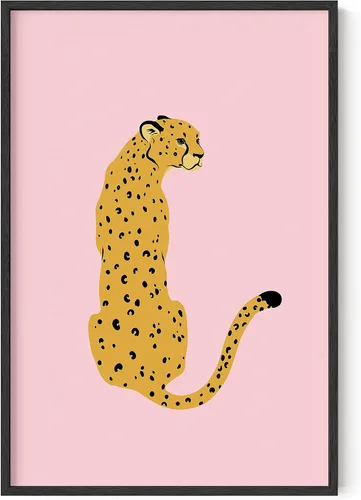 Miniatura 67 de Haus & Hues - Póster rosa con impresión de guepardo para decoración de pared de habitación, decoración artística para pared, sin marco, diseño
