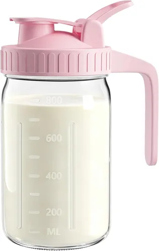 Miniatura 24 de Jarra Mason Jar de 64 onzas – Jarra de vidrio hermética y a prueba de fugas con tapa, perfecta para té helado, té solar, cerveza fría, leche