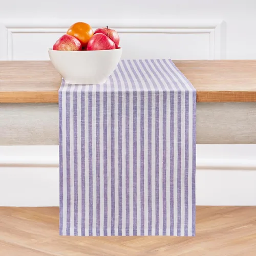 Miniatura 42 de Solino Home Camino de mesa de lino de 36 pulgadas – Amalfi Stripe 100% lino puro, camino de mesa azul marino y blanco, 14 x 36 pulgadas, ideal
