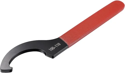 uxcell Llave inglesa de gancho C portabrocas para tuerca redonda de 3.937-4.331 in, con mango antideslizante rojo