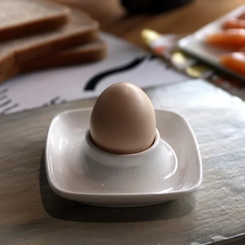 Miniatura 5 de Ceramics - Juego de 6 soportes para huevos duros, color blanco