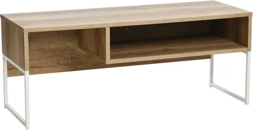 Miniatura 17 de Household Essentials Mesa de centro de grano Ashwood con base de hierro negro