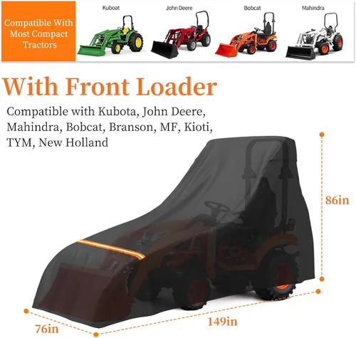 Miniatura 2 de STARTWO Cubierta Completa para Tractor Impermeable de Servicio Pesado, Universal se Adapta a la Mayoría de Tractores Utilitarios Compactos